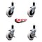 Service Caster 3 Inch Thermoplastic Wheel 1-1/2 Inch Expanding Stem Caster Set with 2 Brakes SCC-EX05S310-TPRS-112-2-SLB-2 - alternate 3